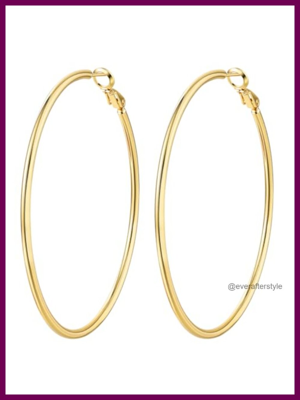 14K Gold Plated Chunky Hoop Earrings Clip On Women Elegant